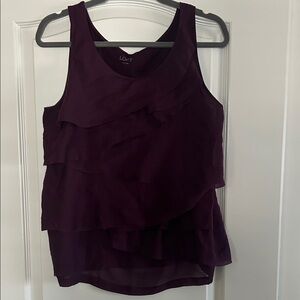 LOFT Women's Deep Purple Layered Tank Top